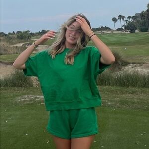 Daily Drills Green Short Sleeve Top and Shorts